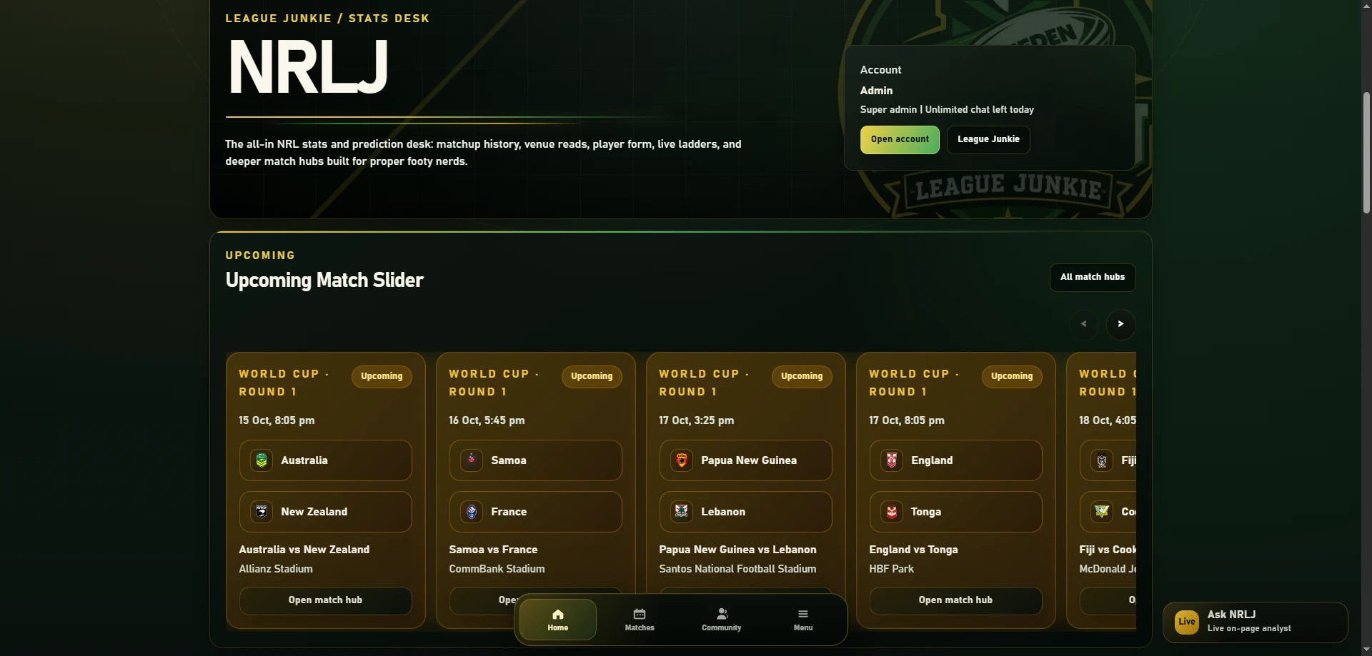 NRLJ website preview