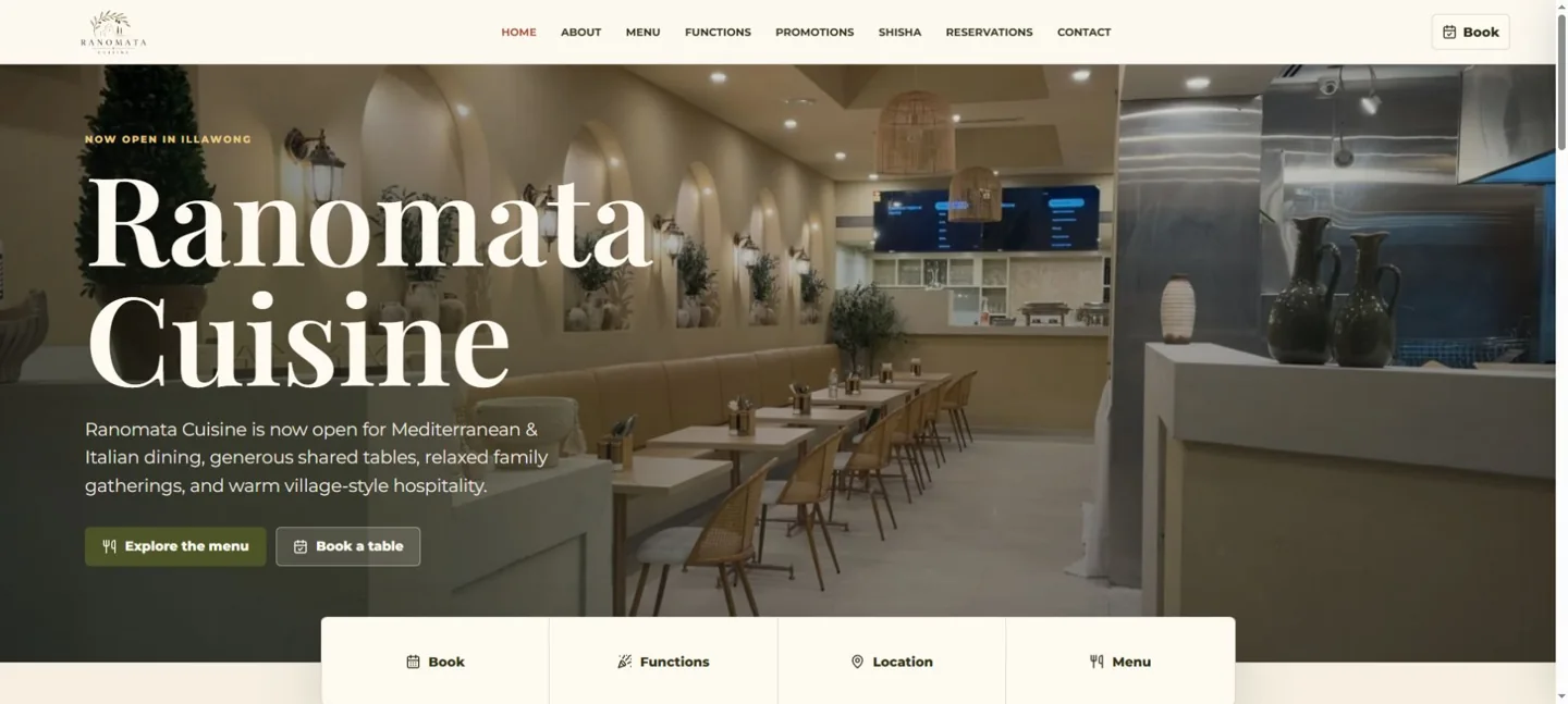Ranomata Cuisine website preview