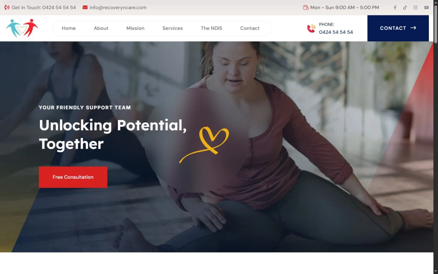 Recovery N Care website preview